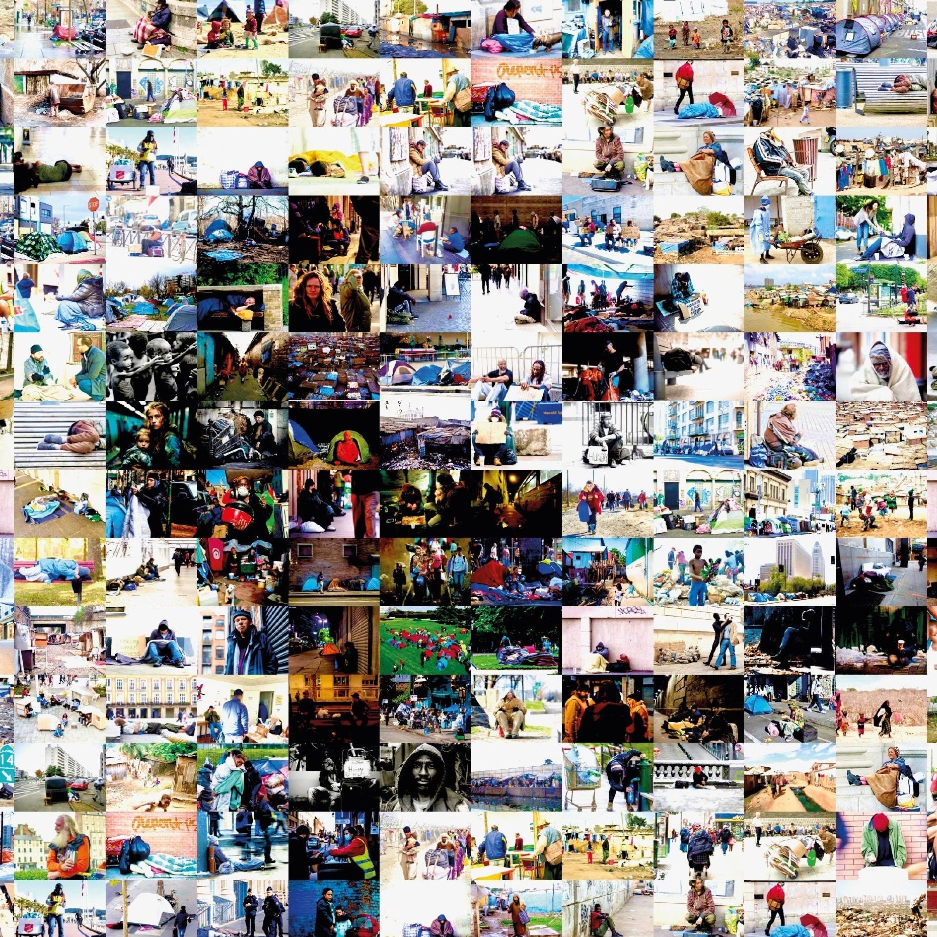 Girl with balloon vs Homeless