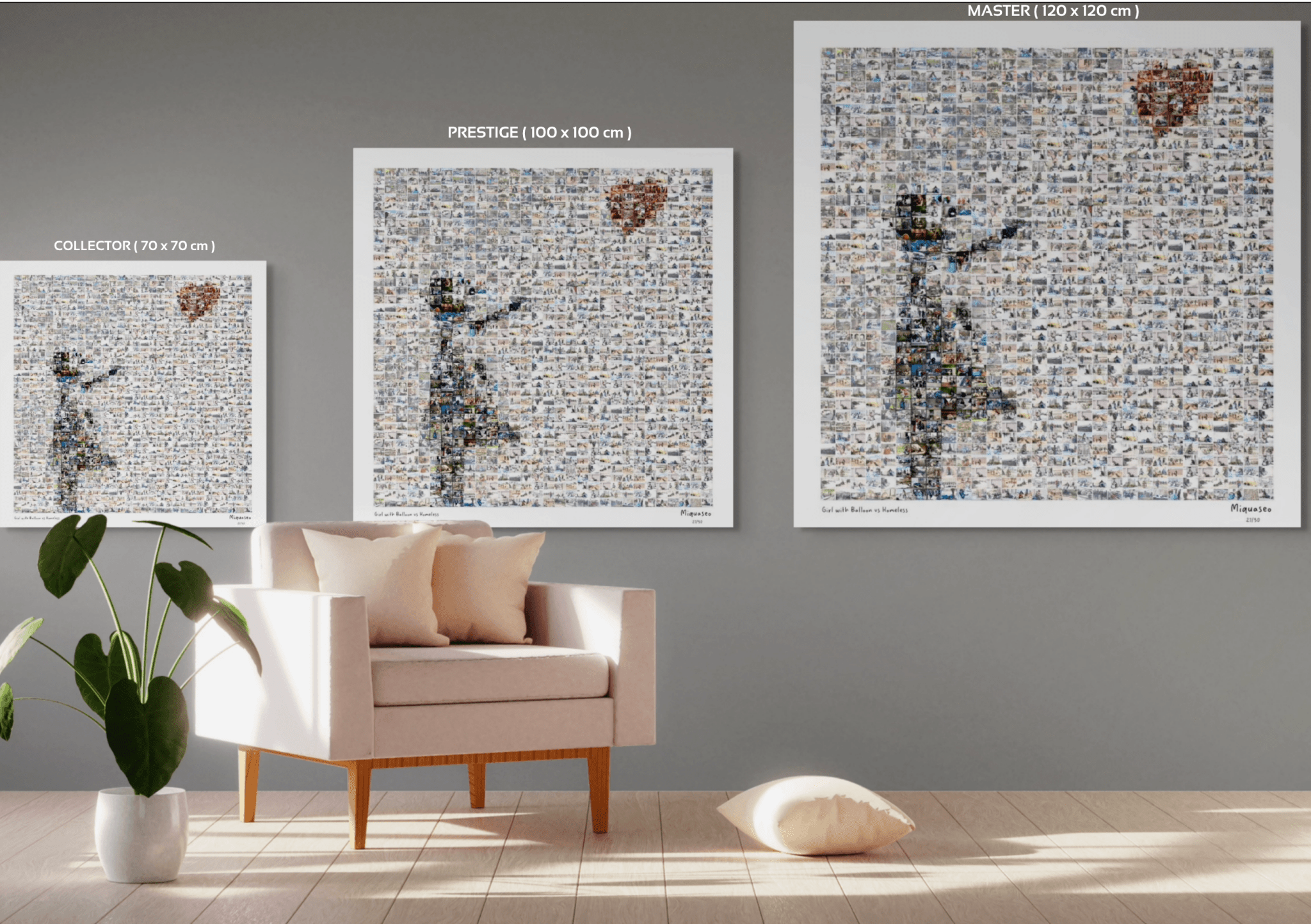 Girl with balloon vs Homeless - MIQUASEO