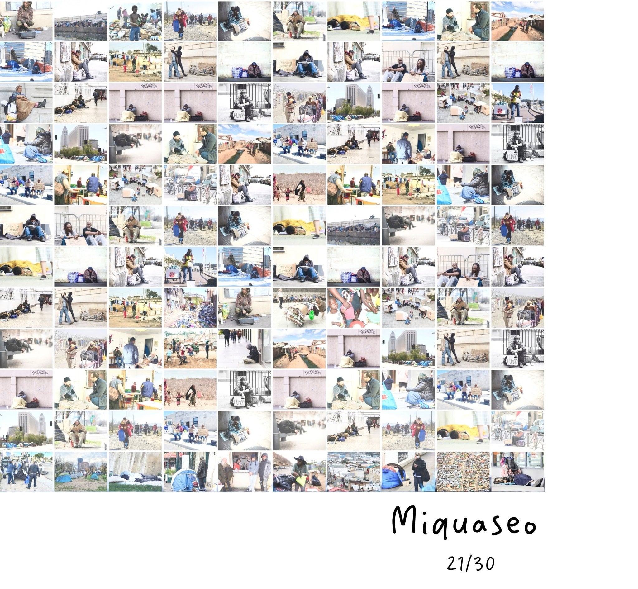 Girl with balloon vs Homeless - MIQUASEO