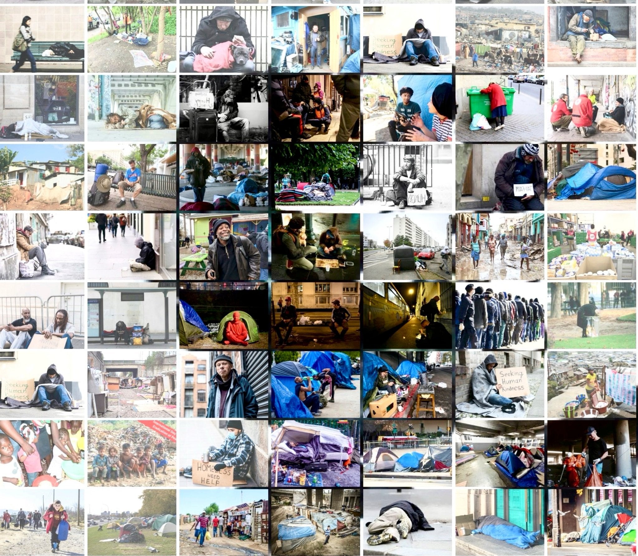 Girl with balloon vs Homeless - MIQUASEO