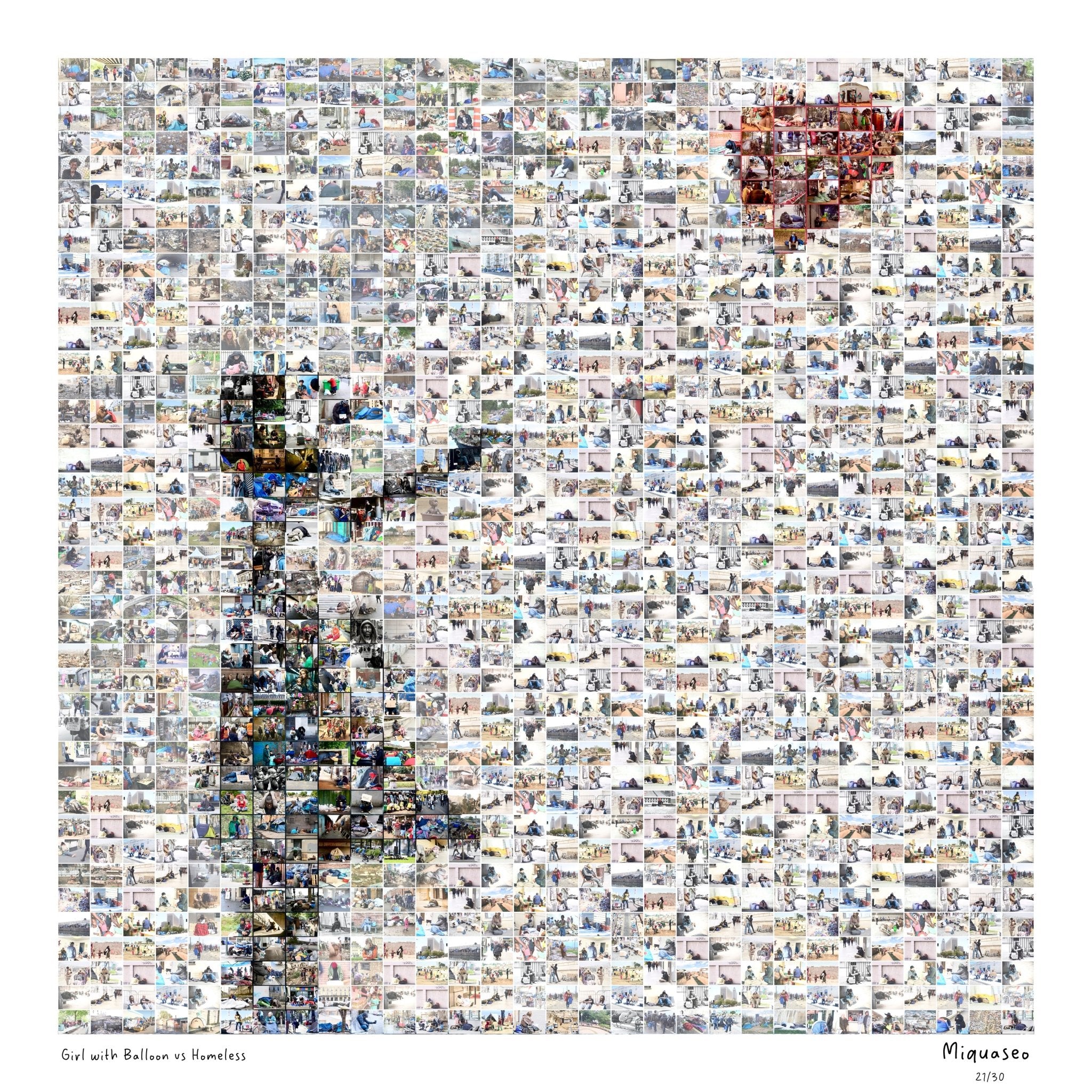 Girl with balloon vs Homeless - MIQUASEO