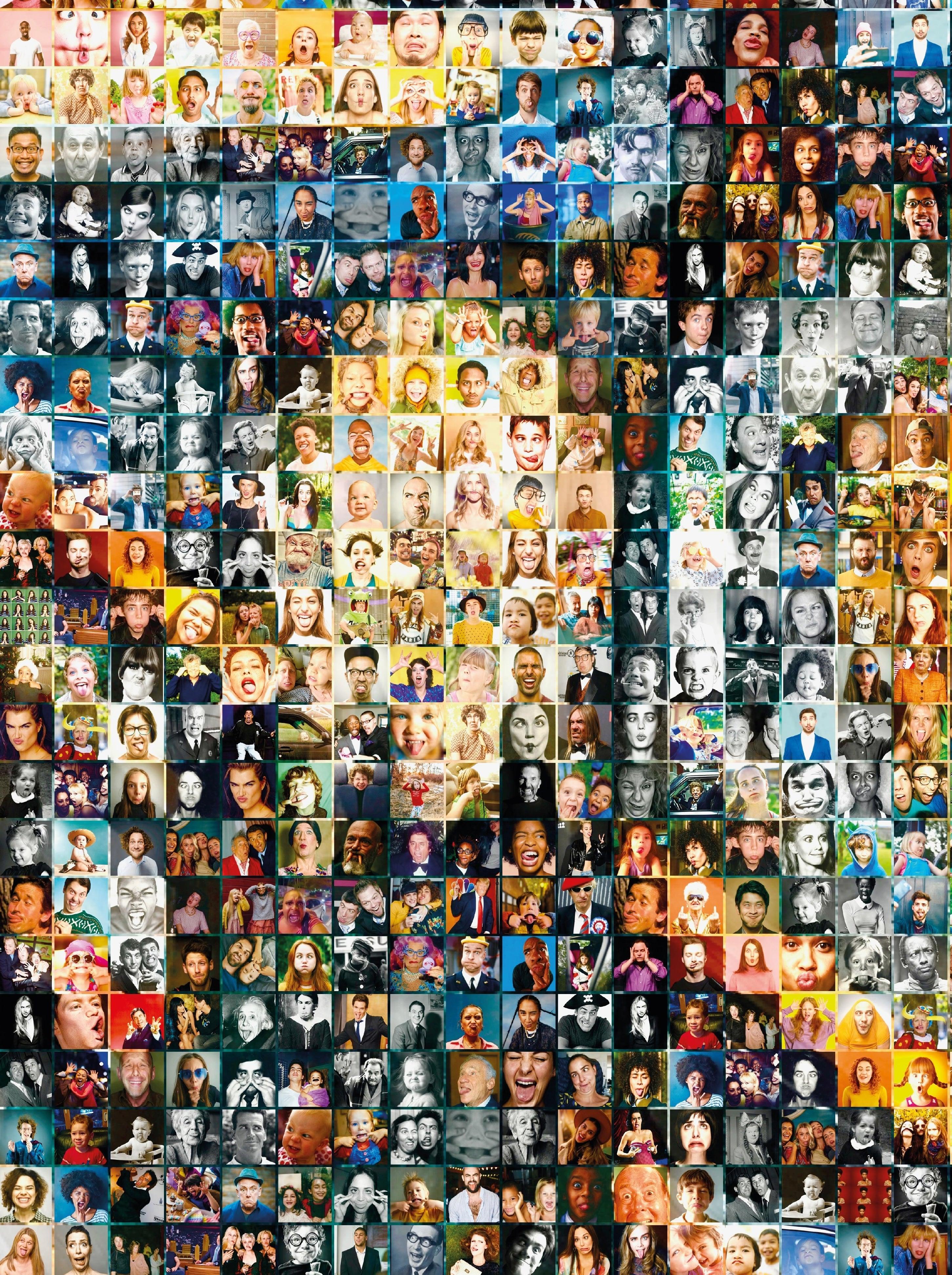 Tableau plexiglass art contemporain Miquaseo, mosaique "Le Cri VS Funny Faces", decoration murale design, edition limitee signee et numerotee