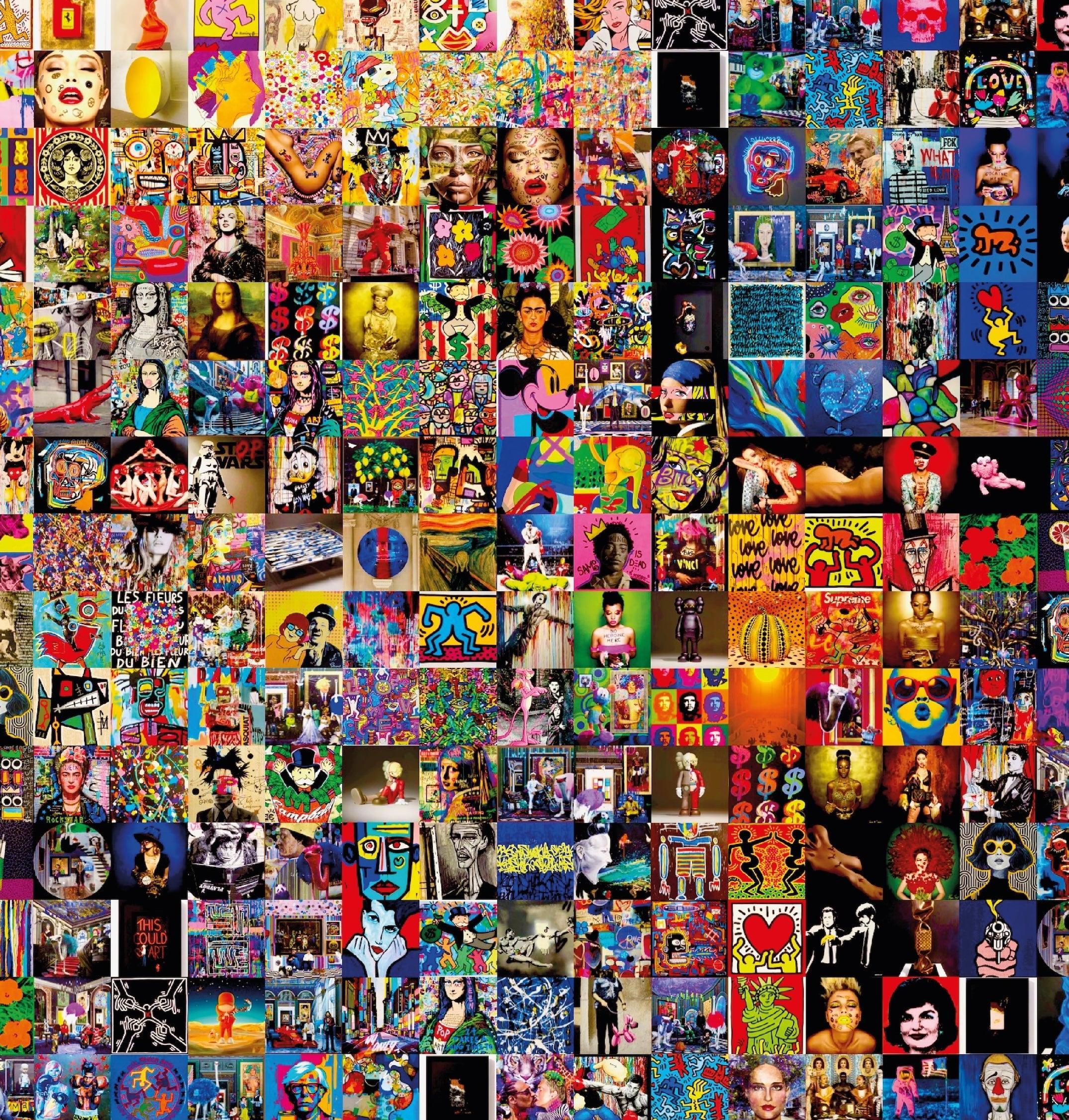 Tableau plexiglass art contemporain Miquaseo, mosaique "Le fils de l'homme vs Art", decoration murale design, edition limitee signee et numerotee