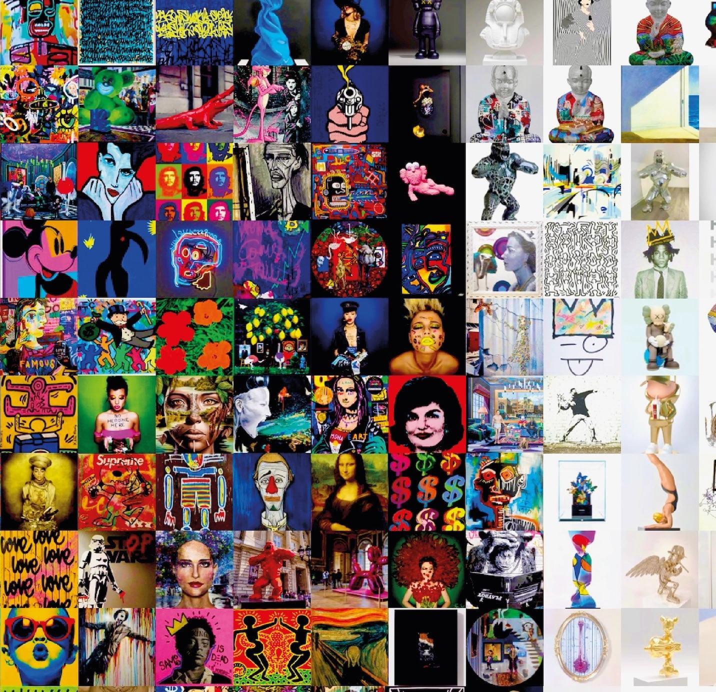 Tableau plexiglass art contemporain Miquaseo, mosaique "Le fils de l'homme vs Art", decoration murale design, edition limitee signee et numerotee
