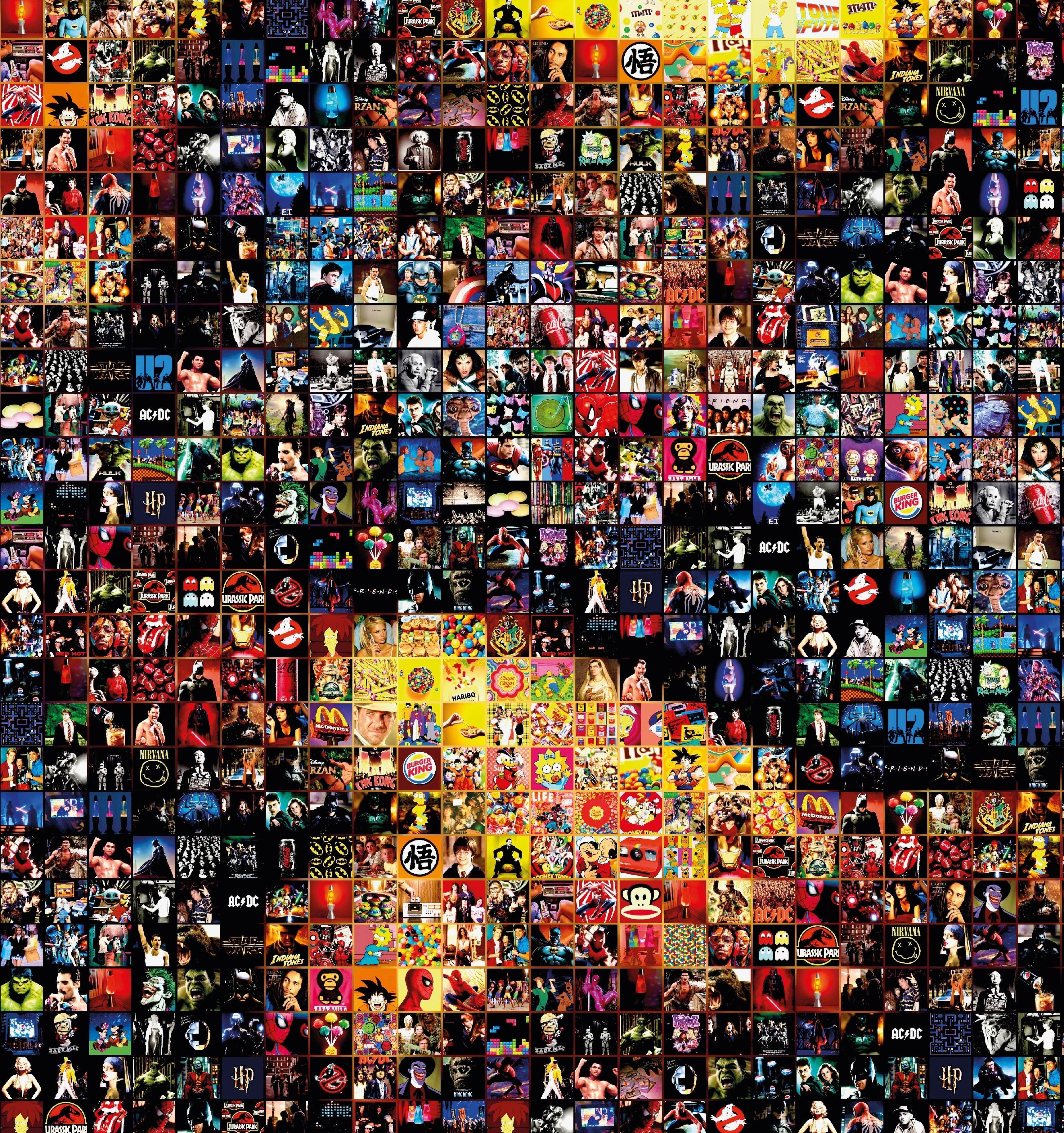 Tableau plexiglass art contemporain Miquaseo, mosaique "Mona Lisa VS Pop Culture", decoration murale design, edition limitee signee et numerotee