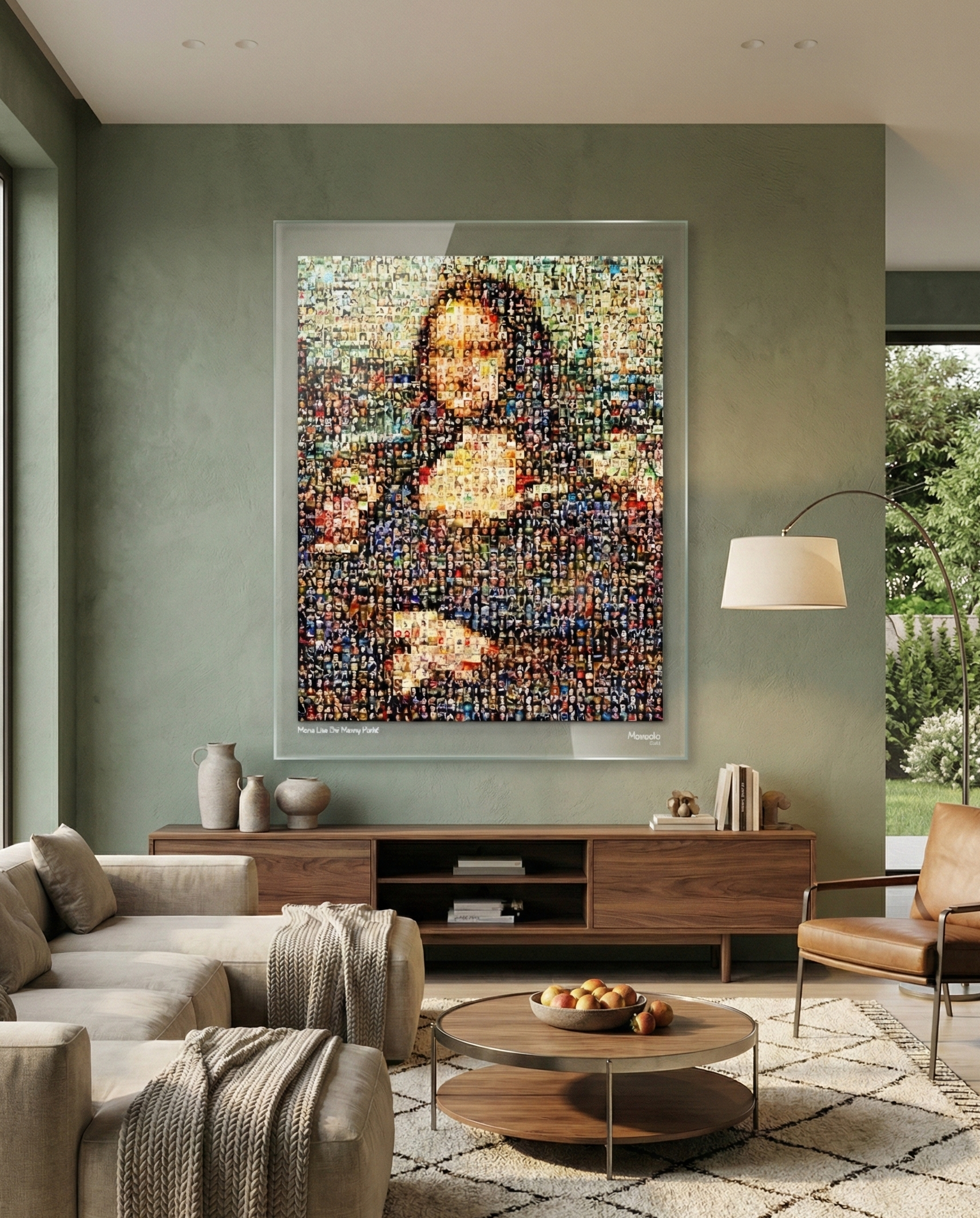 Tableau plexiglass art contemporain Miquaseo, mosaique "Mona Lisa vs Funny Faces", decoration murale design, edition limitee signee et numerotee