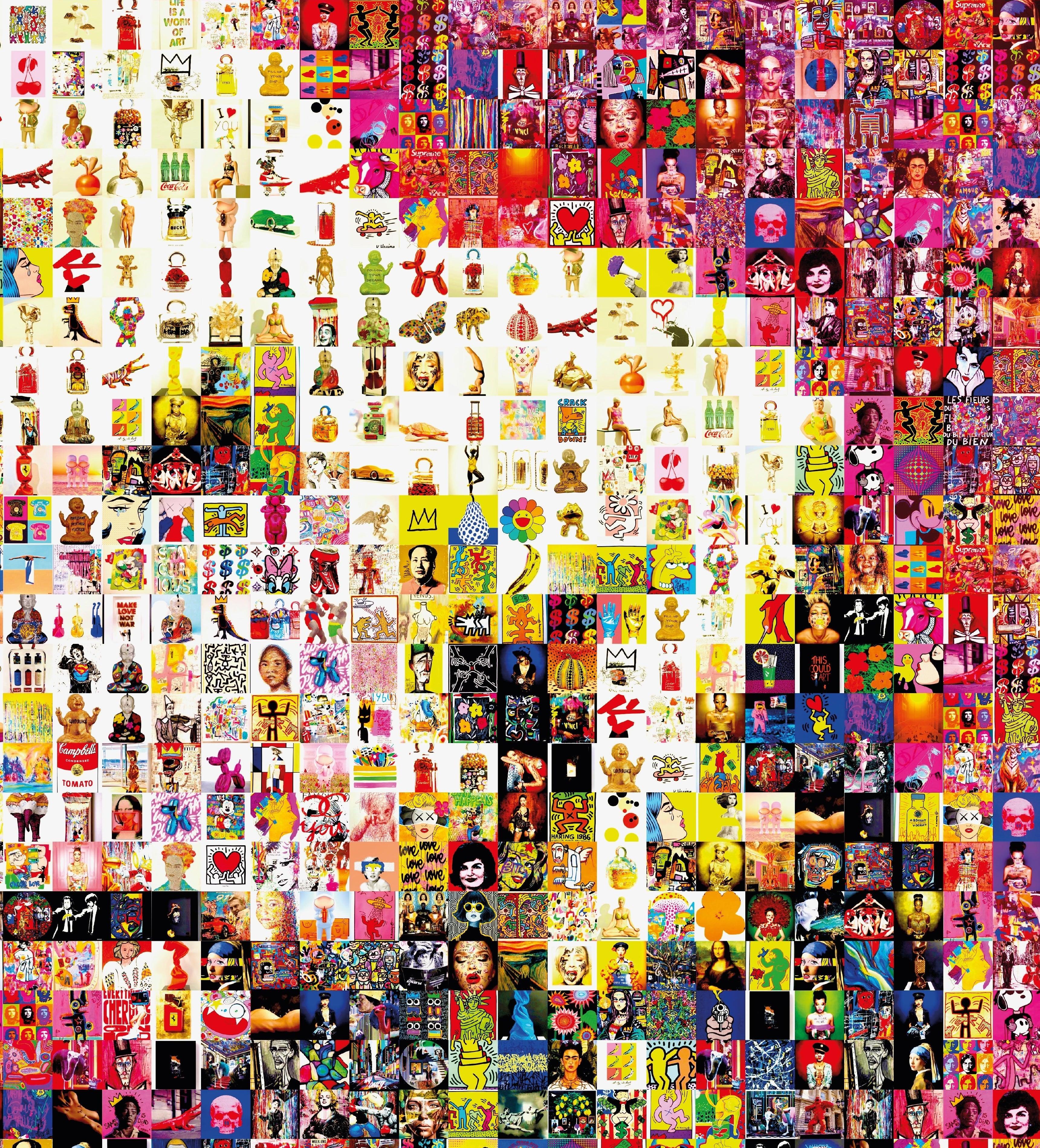 Tableau plexiglass art contemporain Miquaseo, mosaique "Monroe vs Contemporary Art", decoration murale design, edition limitee signee et numerotee
