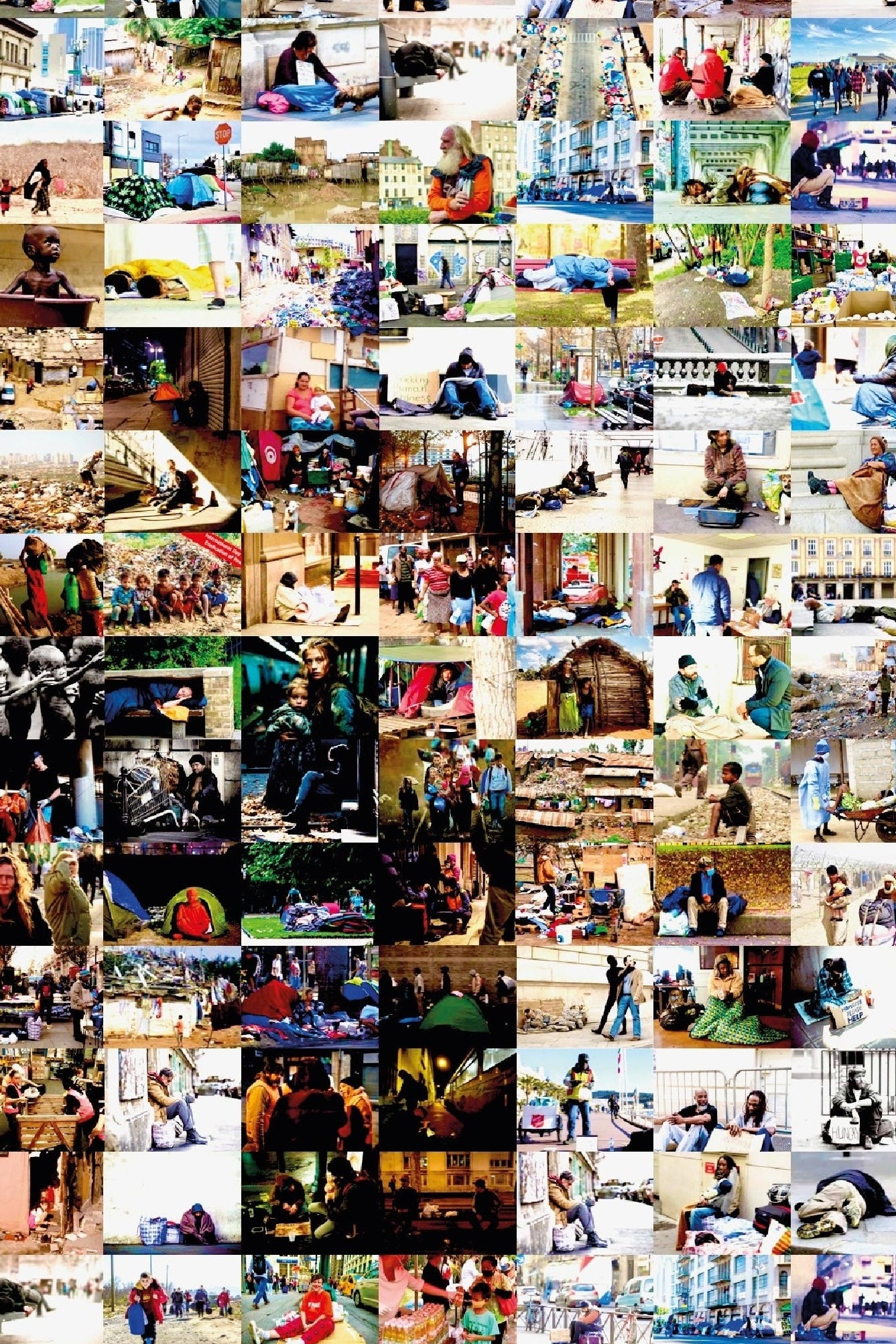 Tableau plexiglass art contemporain Miquaseo, mosaique "The Divine Touch VS Homeless", decoration murale design, edition limitee signee et numerotee