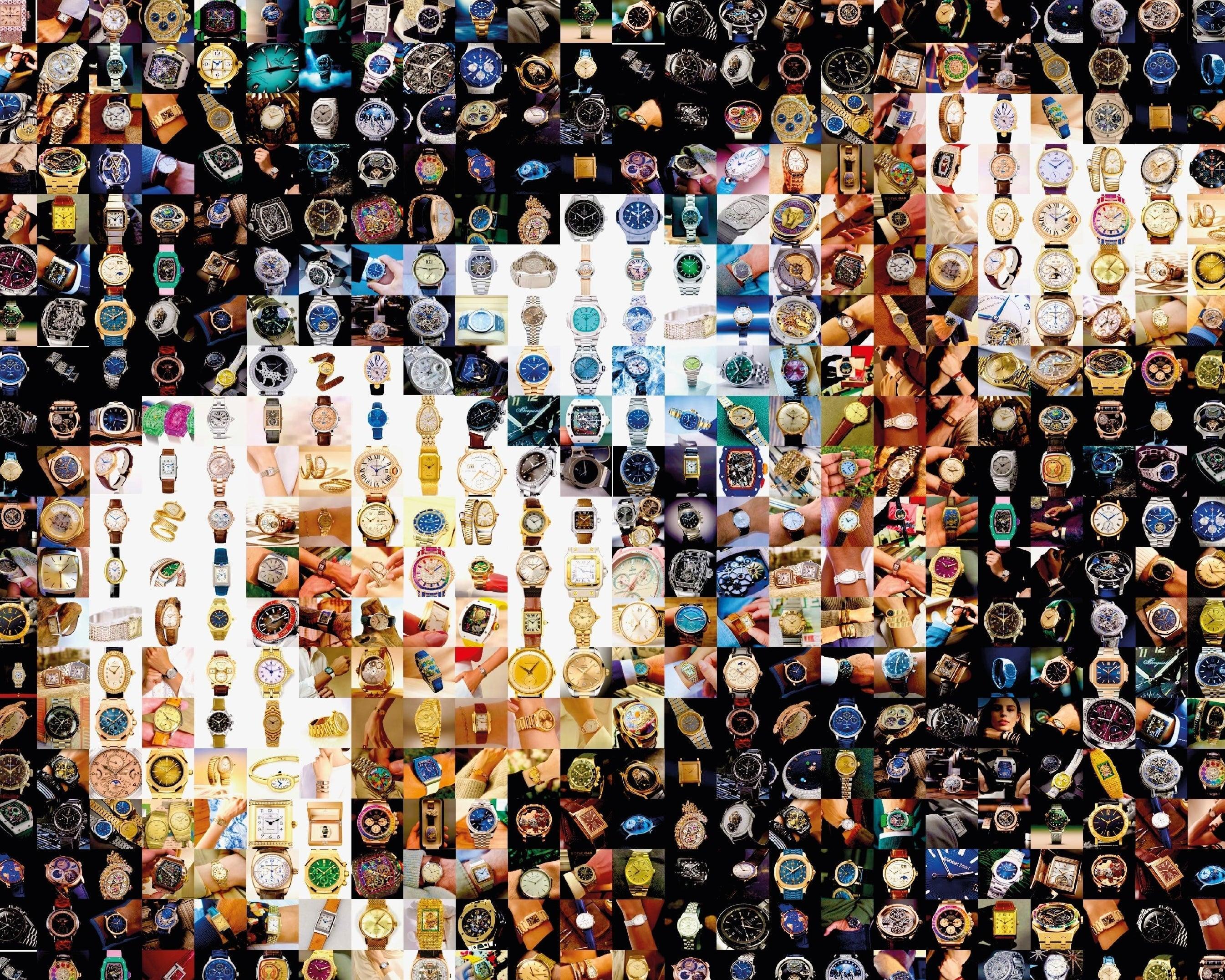 Tableau plexiglass art contemporain Miquaseo, mosaique "The Persistence of Memory VS Luxury watches", decoration murale design, edition limitee signee et numerotee