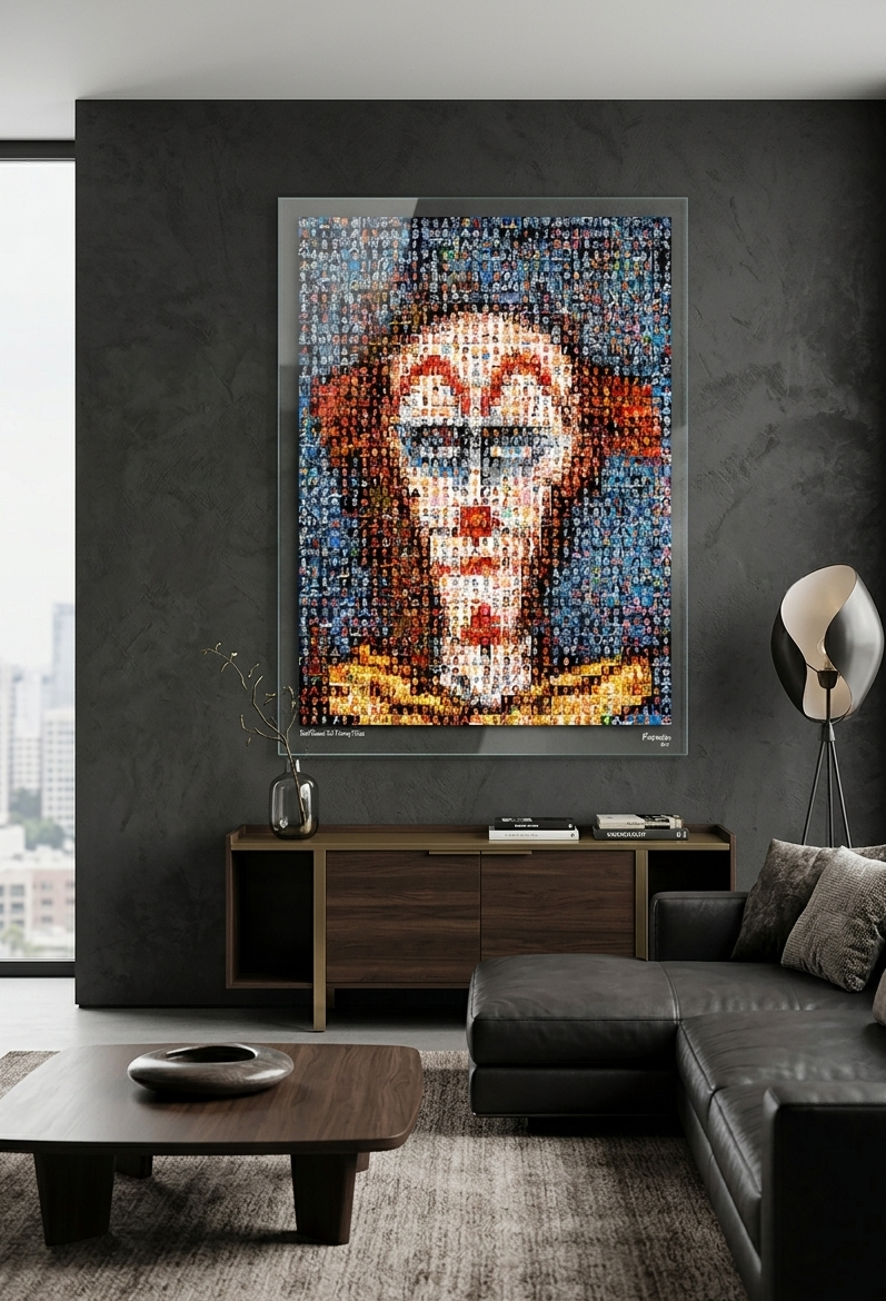 Visage de clown triste et visage drôle de la marque miquaseo, images générées par Gemini, expression expressive et colorée.