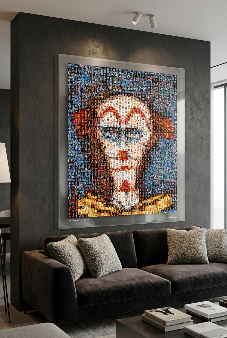 Visage de clown triste et visage amusant de face, illustration artistique de Miquaseo représentant des expressions faciales contrastées