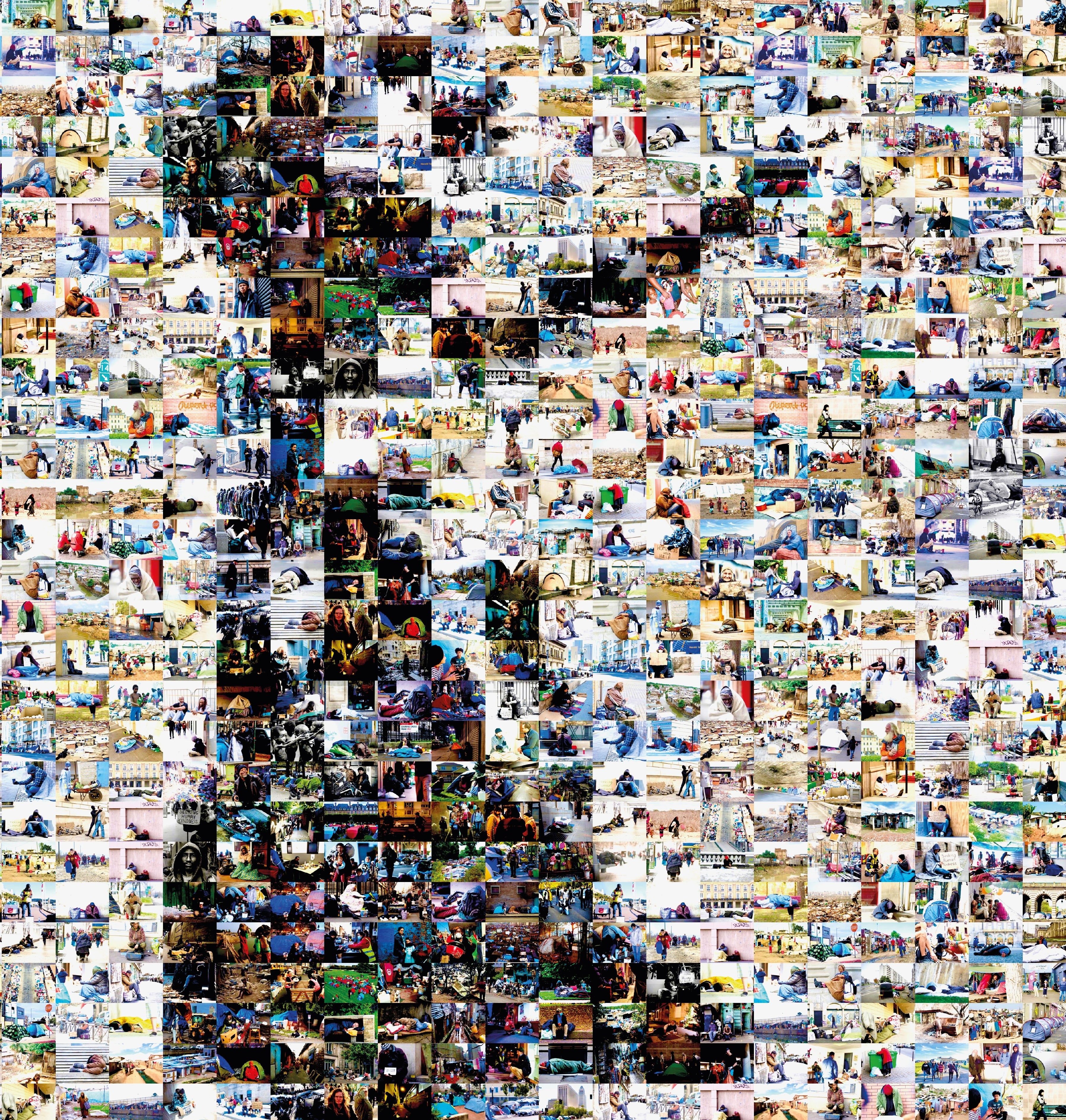 Girl with balloon vs Homeless