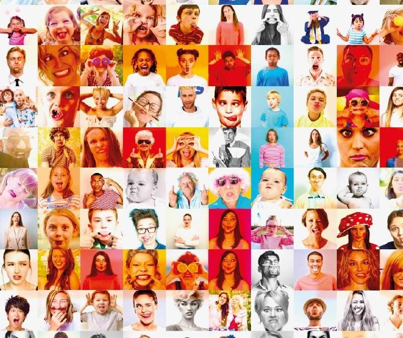 Tableau plexiglass art contemporain Miquaseo, mosaique "Hermes VS Funny Faces", decoration murale design, edition limitee signee et numerotee