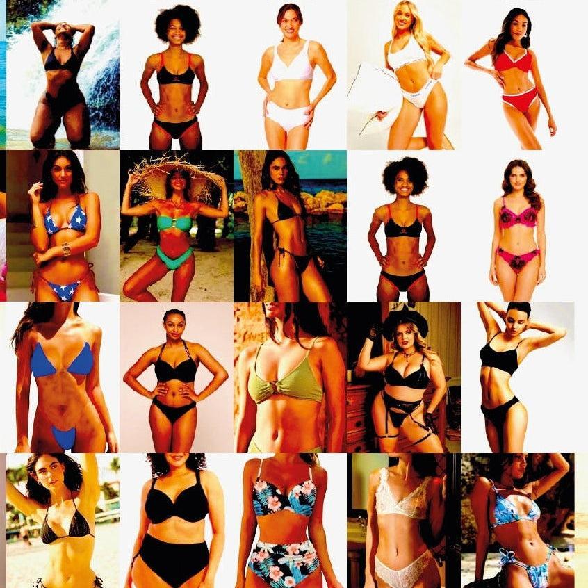 Tableau plexiglass art contemporain Miquaseo, mosaique "Keith Haring vs Bikini", decoration murale design, edition limitee signee et numerotee