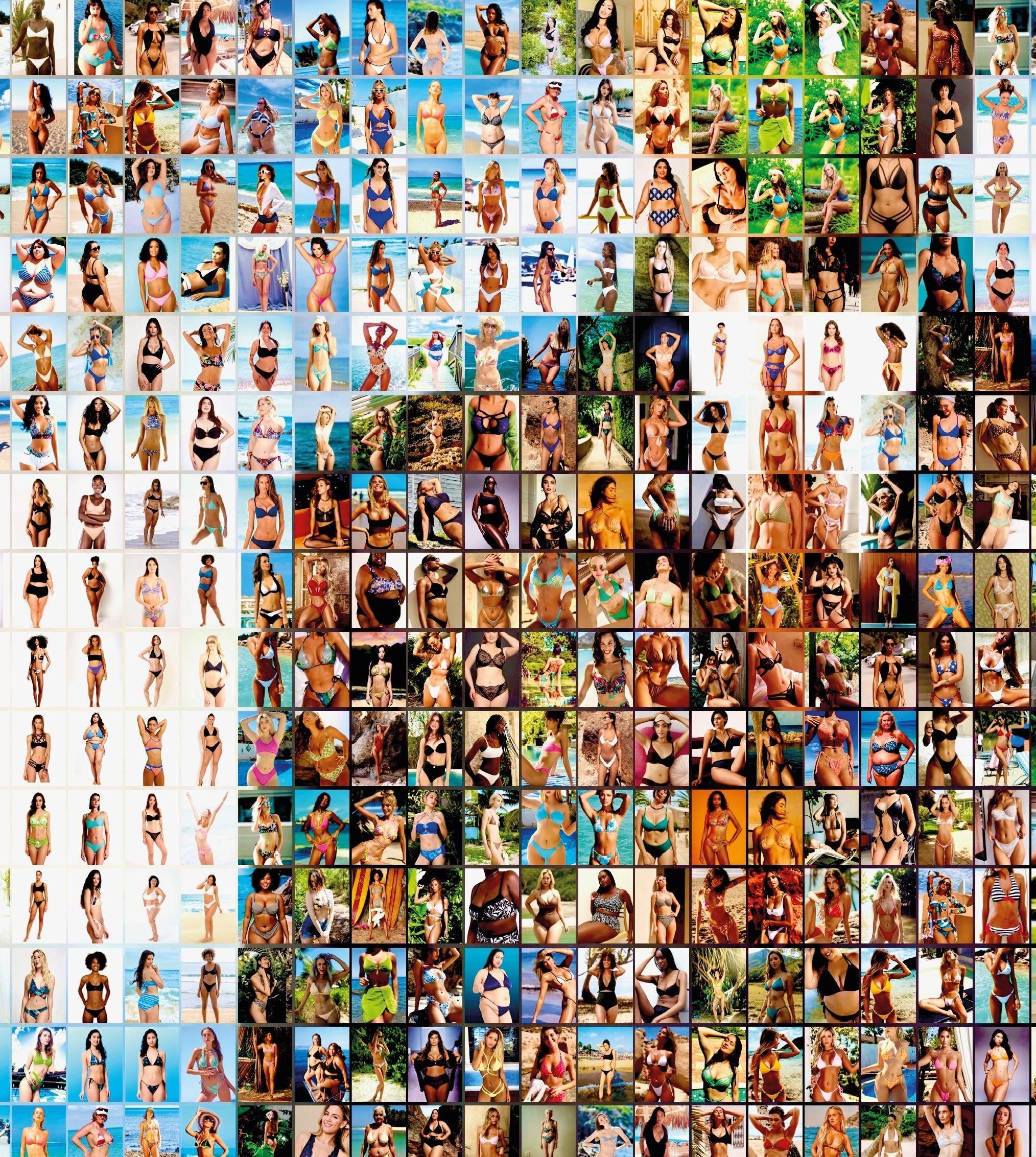 Tableau plexiglass art contemporain Miquaseo, mosaique "Le fils de l'homme vs Bikini", decoration murale design, edition limitee signee et numerotee