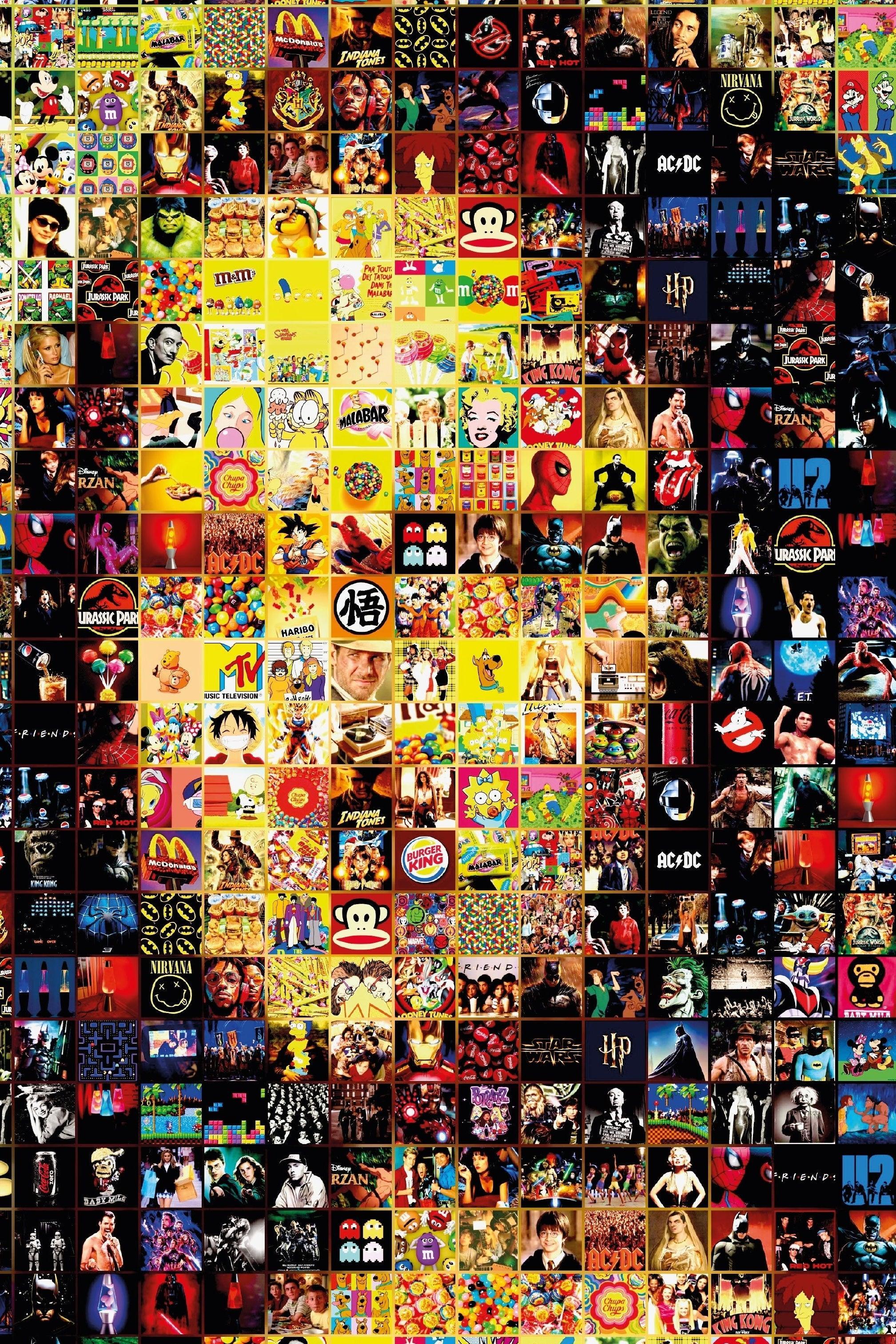Tableau plexiglass art contemporain Miquaseo, mosaique "Mona Lisa VS Pop Culture", decoration murale design, edition limitee signee et numerotee