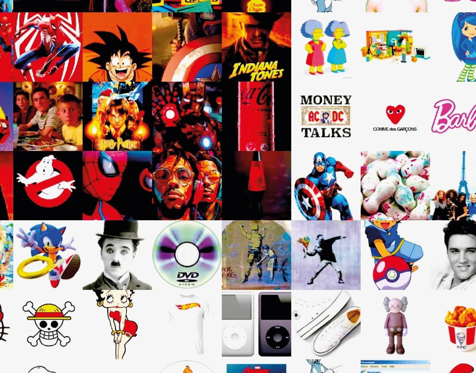 Tableau plexiglass art contemporain Miquaseo, mosaique "Mondrian VS Pop culture", decoration murale design, edition limitee signee et numerotee