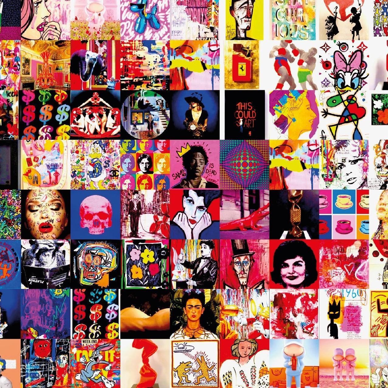 Tableau plexiglass art contemporain Miquaseo, mosaique "Monroe vs Contemporary Art", decoration murale design, edition limitee signee et numerotee