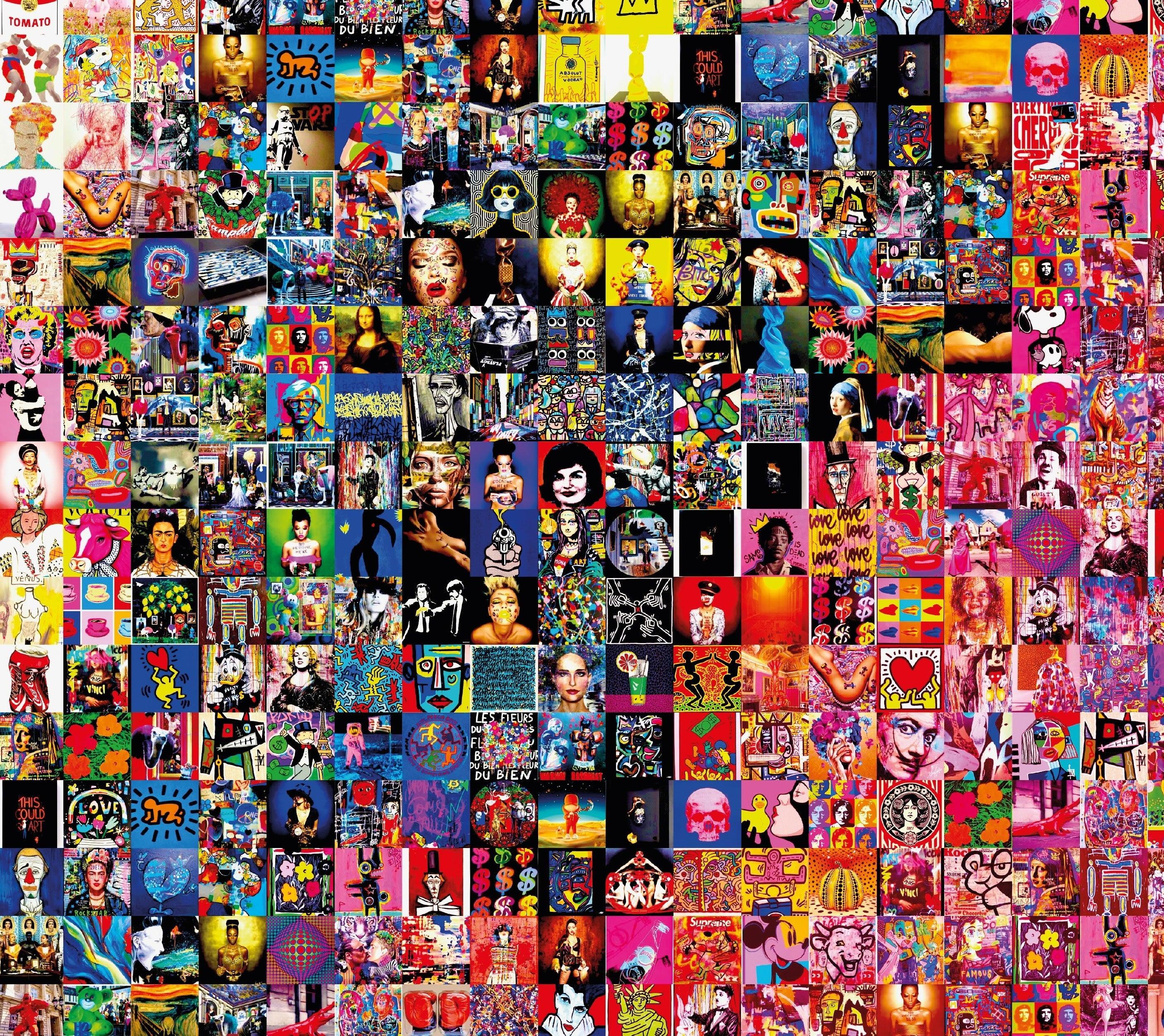 Tableau plexiglass art contemporain Miquaseo, mosaique "Monroe vs Contemporary Art", decoration murale design, edition limitee signee et numerotee