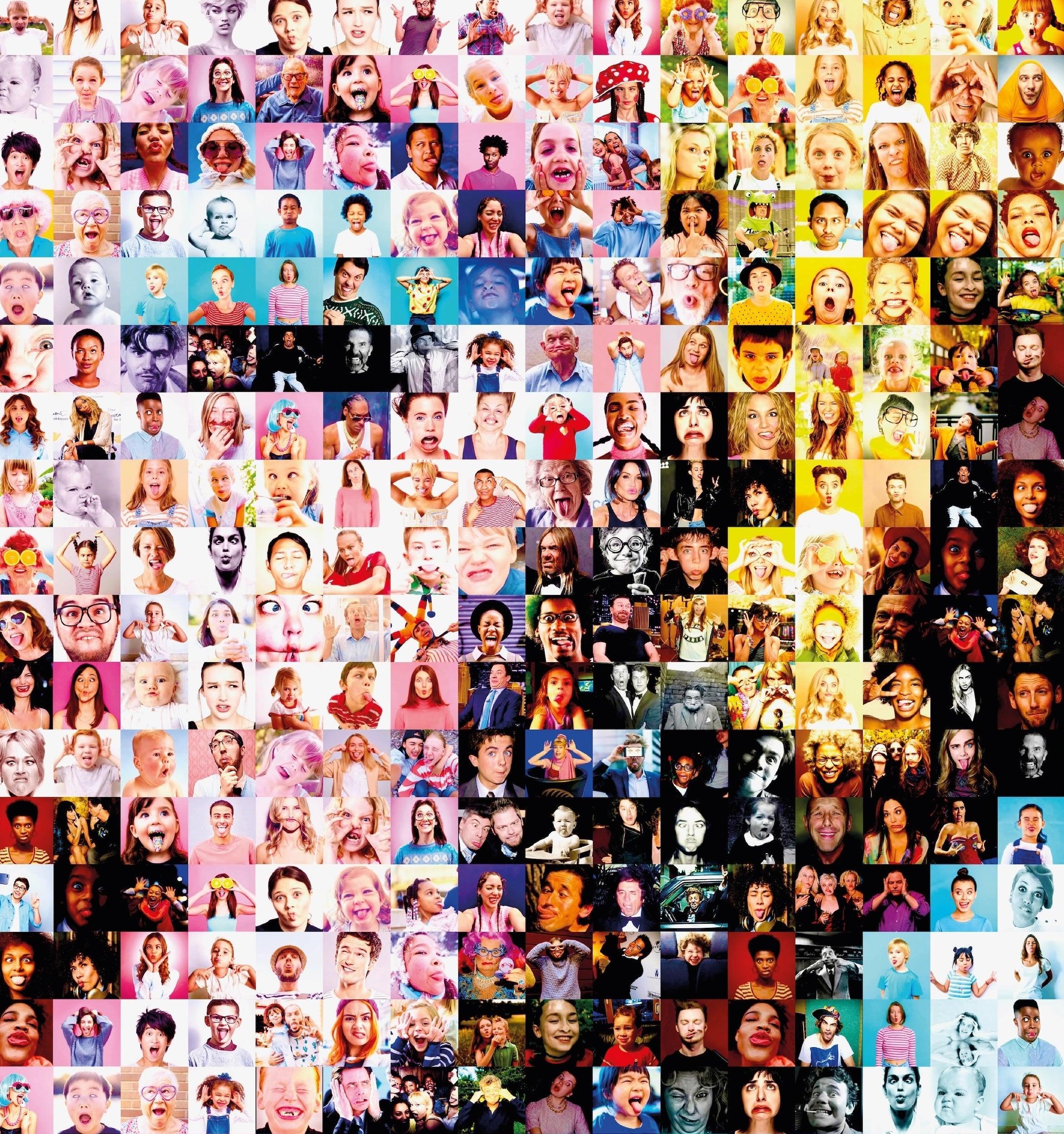 Tableau plexiglass art contemporain Miquaseo, mosaique "Monroe vs Funny Faces", decoration murale design, edition limitee signee et numerotee