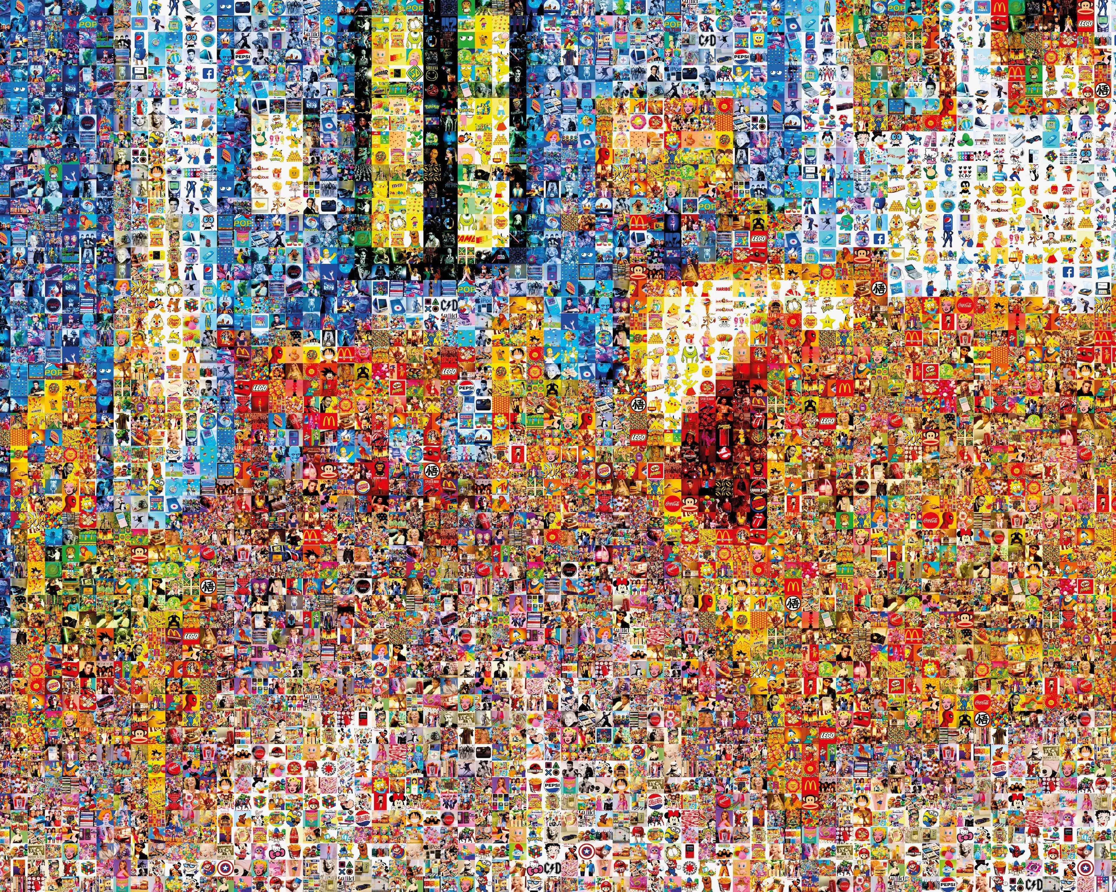 Tableau plexiglass art contemporain Miquaseo, mosaique "The Bedroom VS Pop Culture", decoration murale design, edition limitee signee et numerotee