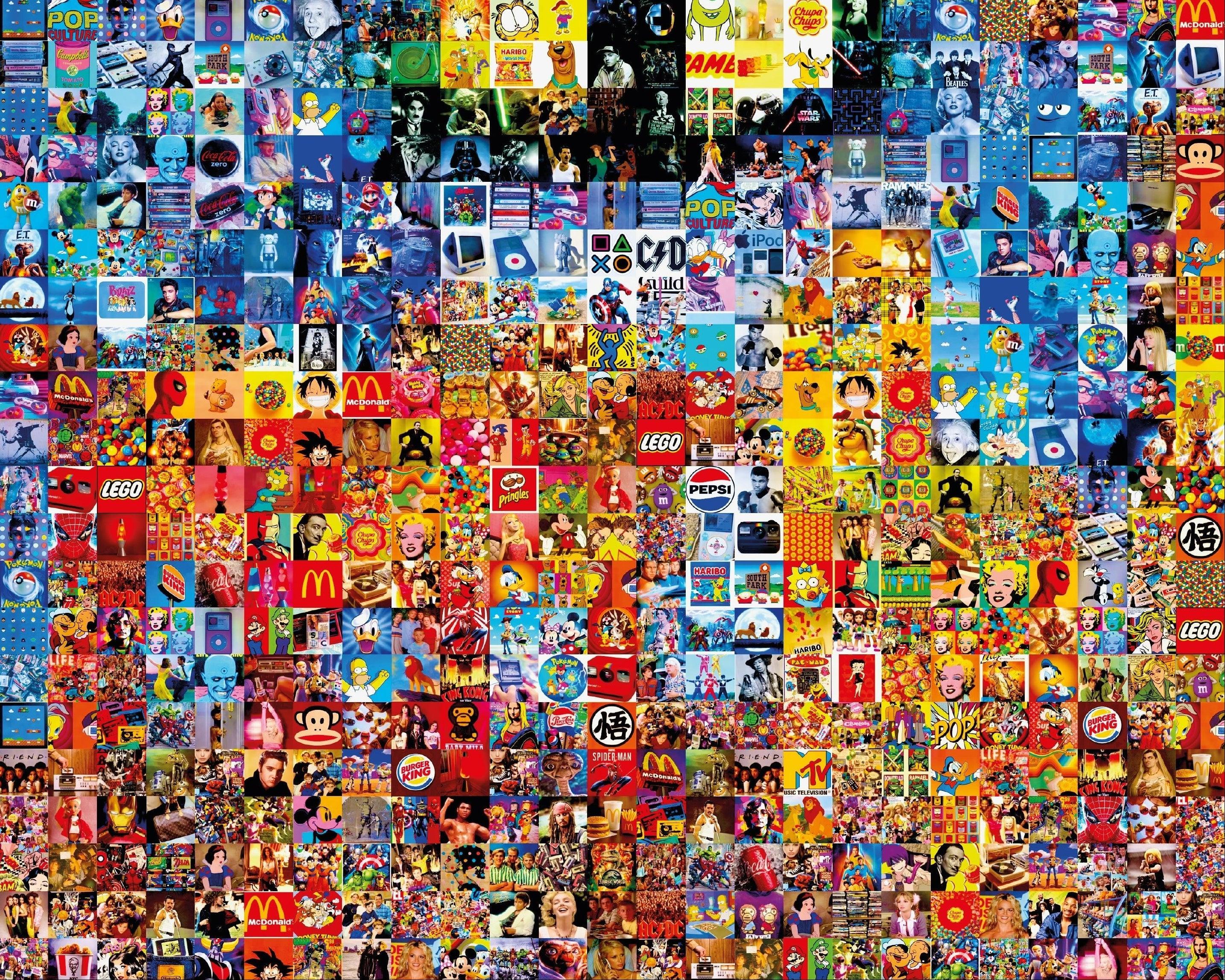 Tableau plexiglass art contemporain Miquaseo, mosaique "The Bedroom VS Pop Culture", decoration murale design, edition limitee signee et numerotee