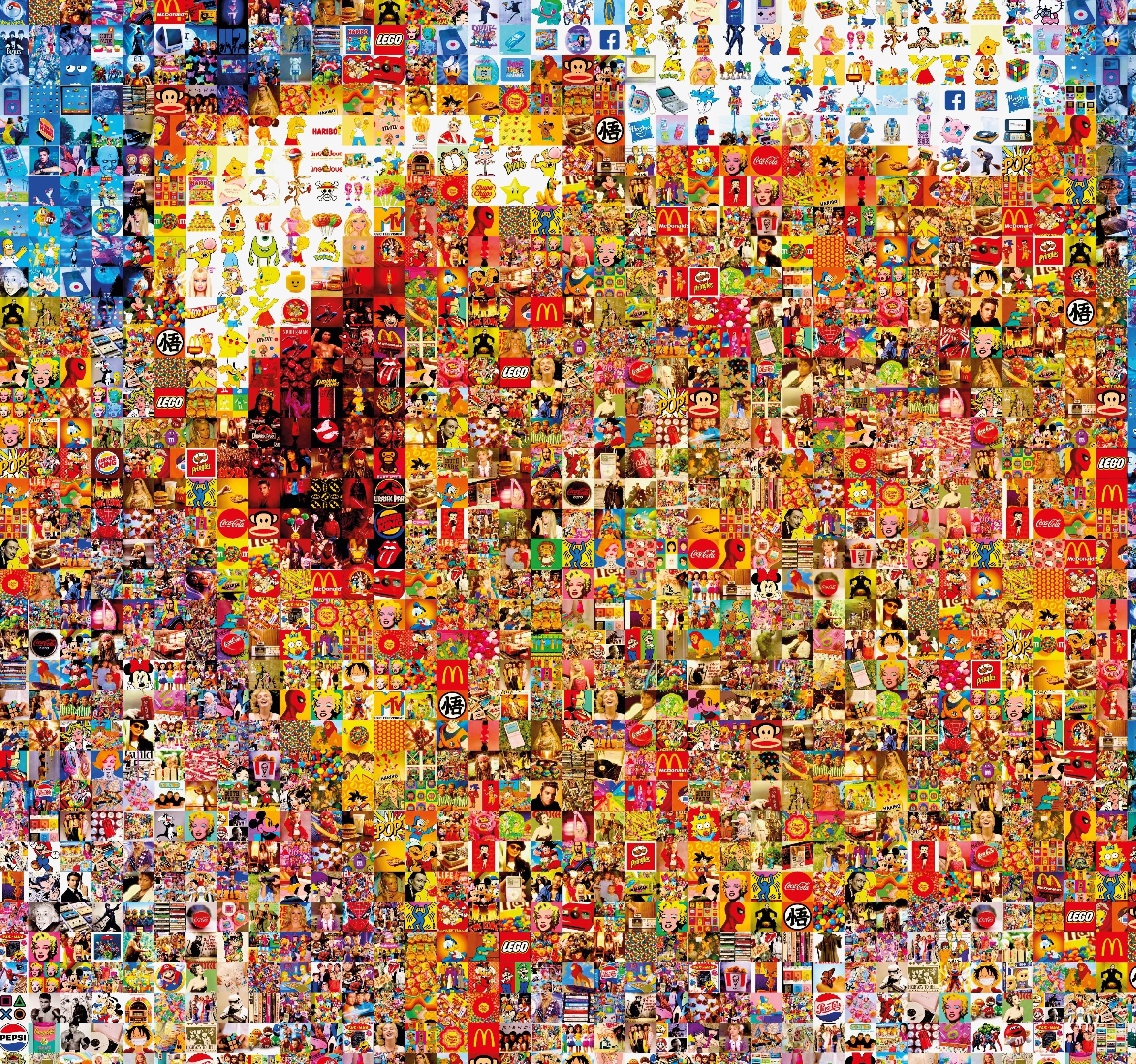 Tableau plexiglass art contemporain Miquaseo, mosaique "The Bedroom VS Pop Culture", decoration murale design, edition limitee signee et numerotee