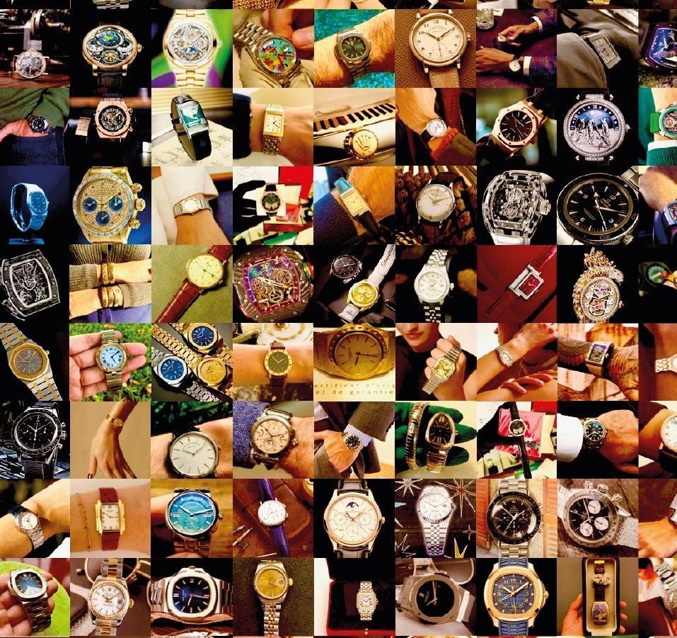 Tableau plexiglass art contemporain Miquaseo, mosaique "The Persistence of Memory VS Luxury watches", decoration murale design, edition limitee signee et numerotee