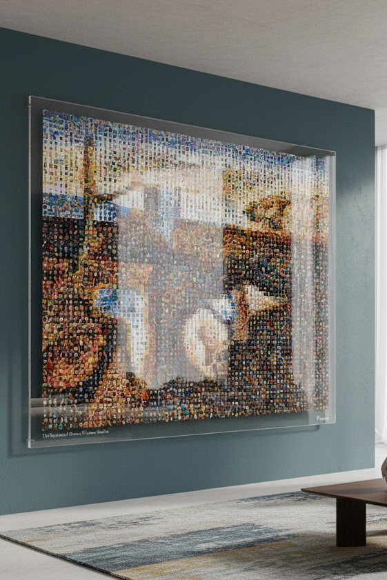 Tableau plexiglass art contemporain Miquaseo, mosaique "The Persistence of Memory VS Luxury watches", decoration murale design, edition limitee signee et numerotee